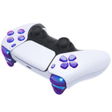 eXtremeRate Replacement D-pad R1 L1 R2 L2 Triggers Share Options Face Buttons, Chameleon Purple Blue Full Set Buttons Compatible with ps5 Controller BDM-030/040/050 - Controller NOT Included - JPF1001G3