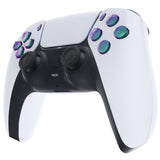 eXtremeRate Replacement D-pad R1 L1 R2 L2 Triggers Share Options Face Buttons, Chameleon Green Purple Full Set Buttons Compatible with ps5 Controller BDM-030/040/050 - Controller NOT Included - JPF1002G3