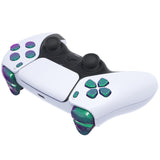 eXtremeRate Replacement D-pad R1 L1 R2 L2 Triggers Share Options Face Buttons, Chameleon Green Purple Full Set Buttons Compatible with ps5 Controller BDM-030/040 - Controller NOT Included - JPF1002G3