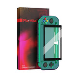 PlayVital Glossy Chameleon Green Purple Protective Case for NS Switch Lite, Hard Cover Protector for NS Switch Lite - 1 x Black Border Tempered Glass Screen Protector Included - YYNLP002