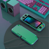 PlayVital Glossy Chameleon Green Purple Protective Case for NS Switch Lite, Hard Cover Protector for NS Switch Lite - 1 x Black Border Tempered Glass Screen Protector Included - YYNLP002