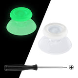 eXtremeRate Glow in Dark - Green Dual-Color Replacement 3D Joystick Thumbsticks, Analog Thumb Sticks with Phillips Screwdriver for PS4 Slim Pro Controller - P4J0133