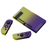 eXtremeRate PlayVital Gradient Purple Yellow Back Cover for NS Switch Console, NS Joycon Handheld Controller Separable Protector Hard Shell, Soft Touch Customized Dockable Protective Case for NS Switch - NTP346