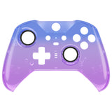 eXtremeRate Gradient Translucent Bluebell Faceplate Cover, Glossy Front Housing Shell Case Replacement Kit for Xbox One Elite Series 2 Controller Model 1797 and Core Model 1797 - Thumbstick Accent Rings Included - ELP334