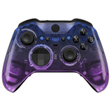 eXtremeRate Gradient Translucent Bluebell Faceplate Cover, Glossy Front Housing Shell Case Replacement Kit for Xbox One Elite Series 2 Controller Model 1797 and Core Model 1797 - Thumbstick Accent Rings Included - ELP334