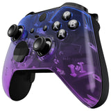 eXtremeRate Gradient Translucent Bluebell Faceplate Cover, Glossy Front Housing Shell Case Replacement Kit for Xbox One Elite Series 2 Controller Model 1797 and Core Model 1797 - Thumbstick Accent Rings Included - ELP334