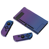 PlayVital Gradient Translucent Bluebell Cover for NS Switch Console, NS Joycon Handheld Controller Separable Protector Hard Shell, Soft Touch Customized Dockable Protective Case for NS Switch - NTP347