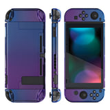 PlayVital Gradient Translucent Bluebell Cover for NS Switch Console, NS Joycon Handheld Controller Separable Protector Hard Shell, Soft Touch Customized Dockable Protective Case for NS Switch - NTP347