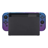 PlayVital Gradient Translucent Bluebell Cover for NS Switch Console, NS Joycon Handheld Controller Separable Protector Hard Shell, Soft Touch Customized Dockable Protective Case for NS Switch - NTP347