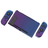 PlayVital Gradient Translucent Bluebell Cover for NS Switch Console, NS Joycon Handheld Controller Separable Protector Hard Shell, Soft Touch Customized Dockable Protective Case for NS Switch - NTP347