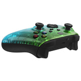 eXtremeRate Gradient Translucent Green Blue Replacement Front Housing Shell for Xbox Series X Controller, Custom Cover Faceplate for Xbox Series S Controller - Controller NOT Included - FX3P355