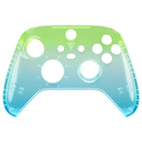 eXtremeRate Gradient Translucent Green Blue Replacement Front Housing Shell for Xbox Series X Controller, Custom Cover Faceplate for Xbox Series S Controller - Controller NOT Included - FX3P355