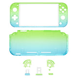eXtremeRate Gradient Translucent Green Blue DIY Replacement Shell for Nintendo Switch Lite, NSL Handheld Controller Housing with Screen Protector, Custom Case Cover for Nintendo Switch Lite - DLP319