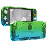 eXtremeRate Gradient Translucent Green Blue DIY Replacement Shell for Nintendo Switch Lite, NSL Handheld Controller Housing with Screen Protector, Custom Case Cover for Nintendo Switch Lite - DLP319
