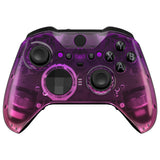 eXtremeRate Gradient Translucent Purple Rose Red Faceplate Cover, Glossy Front Housing Shell Case Replacement Kit for Xbox One Elite Series 2 Controller Model 1797 and Core Model 1797 - Thumbstick Accent Rings Included - ELP335