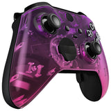 eXtremeRate Gradient Translucent Purple Rose Red Faceplate Cover, Glossy Front Housing Shell Case Replacement Kit for Xbox One Elite Series 2 Controller Model 1797 and Core Model 1797 - Thumbstick Accent Rings Included - ELP335