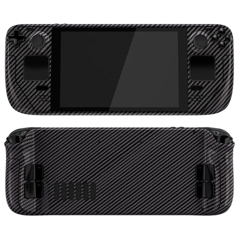 eXtremeRate Replacement Graphite Carbon Fiber Pattern Full Set Shell with Buttons for Steam Deck LCD - QESDS002