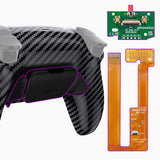 eXtremeRate Graphite Carbon Fiber Pattern Back Paddles Remappable RISE Remap Kit for PS5 Controller BDM-030, Upgrade Board & Redesigned Back Shell & Back Buttons Attachment for PS5 Controller - Controller NOT Included - XPFS2002G3