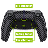 eXtremeRate Graphite Carbon Fiber Pattern Back Paddles Remappable RISE Remap Kit for PS5 Controller BDM-030, Upgrade Board & Redesigned Back Shell & Back Buttons Attachment for PS5 Controller - Controller NOT Included - XPFS2002G3