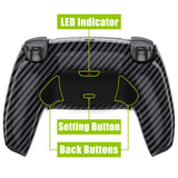 eXtremeRate Graphite Carbon Fiber Pattern Back Paddles Remappable RISE Remap Kit for PS5 Controller BDM-030/040, Upgrade Board & Redesigned Back Shell & Back Buttons Attachment for PS5 Controller - Controller NOT Included - XPFS2002G3