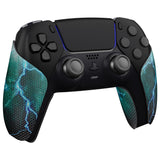 PlayVital Green Storm Thunder Anti-Skid Sweat-Absorbent Controller Grip for PS5 Controller - PFPJ128