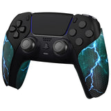 PlayVital Green Storm Thunder Anti-Skid Sweat-Absorbent Controller Grip for PS5 Controller - PFPJ128