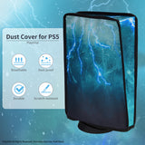PlayVital Green Storm Thunder Anti Scratch Waterproof Dust Cover for ps5 Console Digital Edition & Disc Edition - PFPJ136