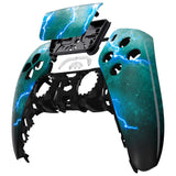 eXtremeRate Green Storm Thunder Touchpad Front Housing Shell Compatible with ps5 Controller BDM-010 BDM-020 BDM-030, DIY Replacement Shell Custom Touch Pad Cover Compatible with ps5 Controller - ZPFT1092G3