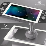 eXtremeRate 2 Pack White Border Transparent HD Saver Protector Film, Tempered Glass Screen Protector for Nintendo Switch Lite [Anti-Scratch, Anti-Fingerprint, Shatterproof, Bubble-Free] - HL708