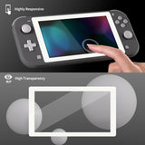 eXtremeRate 2 Pack White Border Transparent HD Saver Protector Film, Tempered Glass Screen Protector for Nintendo Switch Lite [Anti-Scratch, Anti-Fingerprint, Shatterproof, Bubble-Free] - HL708