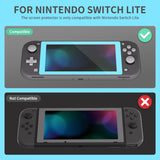 eXtremeRate 2 Pack Heaven Blue Border Transparent HD Saver Protector Film, Tempered Glass Screen Protector for Nintendo Switch Lite [Anti-Scratch, Anti-Fingerprint, Shatterproof, Bubble-Free] - HL713