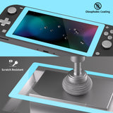 eXtremeRate 2 Pack Heaven Blue Border Transparent HD Saver Protector Film, Tempered Glass Screen Protector for Nintendo Switch Lite [Anti-Scratch, Anti-Fingerprint, Shatterproof, Bubble-Free] - HL713