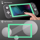 eXtremeRate 2 Pack Mint Green Border Transparent HD Saver Protector Film, Tempered Glass Screen Protector for Nintendo Switch Lite [Anti-Scratch, Anti-Fingerprint, Shatterproof, Bubble-Free] - HL714