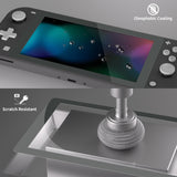 eXtremeRate 2 Pack Gray Border Transparent HD Saver Protector Film, Tempered Glass Screen Protector for Nintendo Switch Lite [Anti-Scratch, Anti-Fingerprint, Shatterproof, Bubble-Free] - HL731