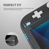 eXtremeRate 2 Pack Gray Border Transparent HD Saver Protector Film, Tempered Glass Screen Protector for Nintendo Switch Lite [Anti-Scratch, Anti-Fingerprint, Shatterproof, Bubble-Free] - HL731