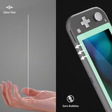 eXtremeRate 2 Pack Misty Green Border Transparent HD Saver Protector Film, Tempered Glass Screen Protector for Nintendo Switch Lite [Anti-Scratch, Anti-Fingerprint, Shatterproof, Bubble-Free] - HL732