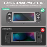 eXtremeRate 2 Pack Fleeting Gray Border Transparent HD Saver Protector Film, Tempered Glass Screen Protector for Nintendo Switch Lite [Anti-Scratch, Anti-Fingerprint, Shatterproof, Bubble-Free] - HL734