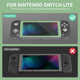 eXtremeRate 2 Pack Matcha Green Border Transparent HD Saver Protector Film, Tempered Glass Screen Protector for Nintendo Switch Lite [Anti-Scratch, Anti-Fingerprint, Shatterproof, Bubble-Free] - HL736