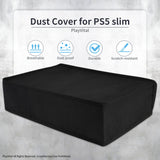 PlayVital Horizontal Dust Cover for ps5 Slim Disc Edition(The New Smaller Design), Nylon Dust Proof Protector Waterproof Cover Sleeve for ps5 Slim Console - Black - HUYPFM001