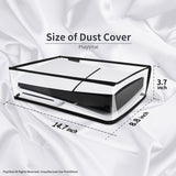 PlayVital Horizontal Dust Cover for ps5 Slim Disc Edition(The New Smaller Design), Transparent Dust Proof Protector Waterproof Cover Sleeve for ps5 Slim Console - HUYPFM003