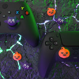 PlayVital Halloween Pumpkin Bat Cute Thumb Grip Caps for PS5/4 Controller, Silicone Analog Stick Caps Cover for Xbox Series X/S, Thumbstick Caps for Switch Pro Controller - PJM3031