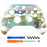 eXtremeRate Hot Spring Kitties Replacement Part Faceplate, Soft Touch Grip Housing Shell Case for Xbox Series S & Xbox Series X Controller Accessories - Controller NOT Included - FX3R007