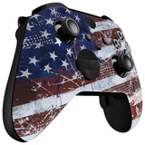 eXtremeRate Impression US Flag Faceplate Cover, Soft Touch Front Housing Shell Case Replacement Kit for Xbox One Elite Series 2 Controller Model 1797 - Thumbstick Accent Rings Included - ELT146