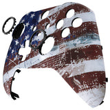 eXtremeRate Impression US Flag Faceplate Cover, Soft Touch Front Housing Shell Case Replacement Kit for Xbox One Elite Series 2 Controller Model 1797 - Thumbstick Accent Rings Included - ELT146