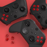 eXtremeRate Three-Carmine Red & Clear ABXY Action Buttons with Classic Symbols for Xbox Series X & S Controller & Xbox One S/X & Xbox One Elite V1/V2 Controller - JDX3M011