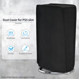 PlayVital Vertical Dust Cover for ps5 Slim Digital Edition(The New Smaller Design), Nylon Dust Proof Protector Waterproof Cover Sleeve for ps5 Slim Console - Black - JKSPFM001