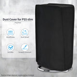 PlayVital Vertical Dust Cover for ps5 Slim Digital Edition(The New Smaller Design), Nylon Dust Proof Protector Waterproof Cover Sleeve for ps5 Slim Console - Black - JKSPFM001
