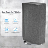 PlayVital Vertical Dust Cover for ps5 Slim Digital Edition(The New Smaller Design), Nylon Dust Proof Protector Waterproof Cover Sleeve for ps5 Slim Console - Gray - JKSPFM002