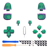 eXtremeRate Replacement D-pad R1 L1 R2 L2 Triggers Share Options Face Buttons, Chameleon Green Purple Full Set Buttons Compatible with ps5 Controller BDM-030/040/050 - Controller NOT Included - JPF1002G3