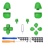 eXtremeRate Replacement D-pad R1 L1 R2 L2 Triggers Share Options Face Buttons, Green Full Set Buttons Compatible with ps5 Controller BDM-030/040 - Controller NOT Included - JPF1006G3